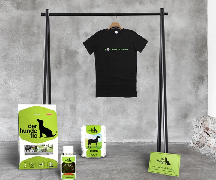 Der Hundeflo, Referenz, Hundefutter, T-Shirt, Shampoo, Branding, Grafik, Design, Social Media, Website, cocoma Werbeagentur, cocoma creative, Salzburg