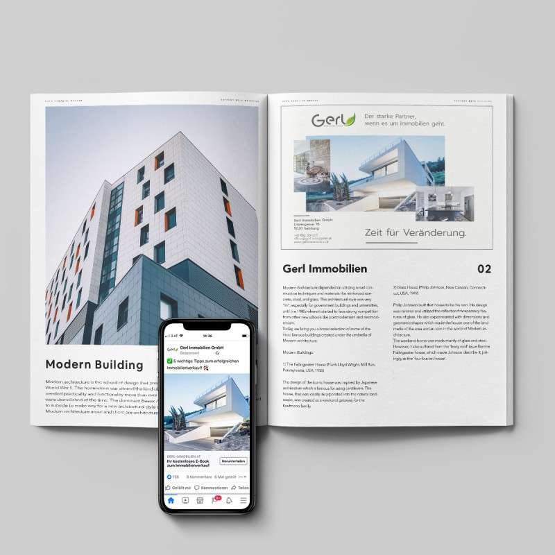 Gerl Immobilien Grafik Design und Social Media Marketing